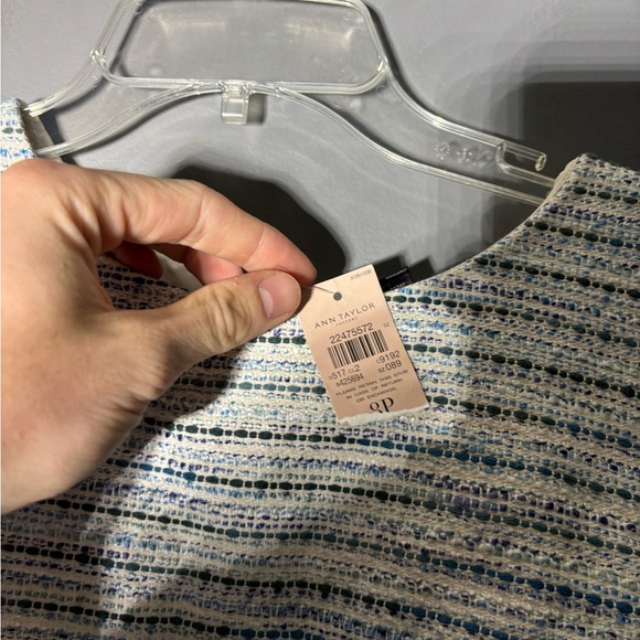 Ann Taylor Factory Striped Fringe Tweed Dress Womens Size 8P - Picture 5 of 5